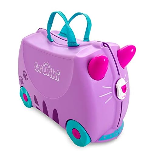Trunki Maleta niña correpasillos y equipaje de mano infantil: Gato Cassie (Lila)