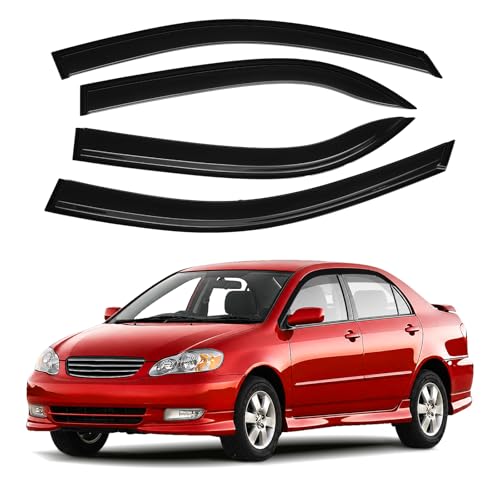 Image of Canvcle Corolla Rain Guards - Window Visors for Toyota Corolla 2003-2008, Outside-Mount Tape-On Side Window Wind Deflectors for Corolla Accessories, Vent Visors Shades Rainproof 4PCS