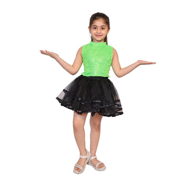 Image of Kaku Fancy Dresses Western Dance Top for Kids Halter Neck Top For Annual Function (ONLY TOP) - Skirt not included