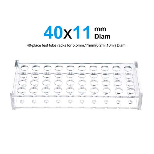 Uxcell Test Tube Rack Holder Lab Stand Acrylic 40-Well Clear For 0.2Ml,10Ml 2Pcs #TOP1