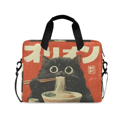 Bolso tipo maletín para laptop con patrón de gato japonés miniatura 1