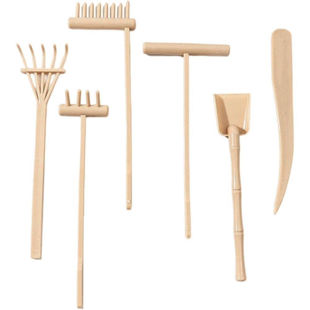 Fituenly Yellow 1 Set Mini Zen Garden Tools Set Plastic Sand Tray Rakes Diy Zen Garden Rake Kit For Home Office Decoration, Feng Shui Decor
