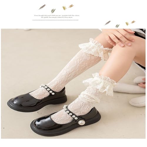 3 Pairs Womens Lace Ankle White Ruffle Frilly Dress Sexy Mesh Lace Trim Lolita Sock Lacy Ruffled Bootie Socks4