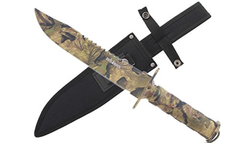Outlander 13.5" Survival Fixed Blade Hunting Knives With Emergency Kit (Camo) #TOP14