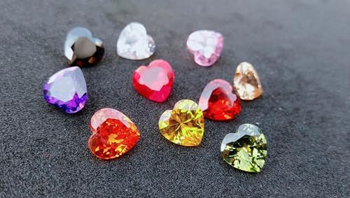 Hi International 3mmから8mm Aaaグレードハートイエローカラーキュービックジルコニア、合成イエローダイヤモン