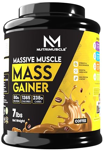 Image of Nutrimuscle Massive Muscle Mass Gainer - 7 lbs - Coffee Flavour For Muscle & Mass Gain