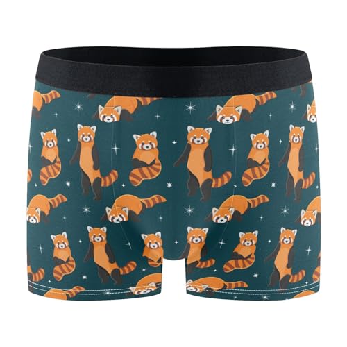 Men's Underwear Cartoon Red Panda Boxer Briefs Soft Comfort Short Leg Trunks S-XXL