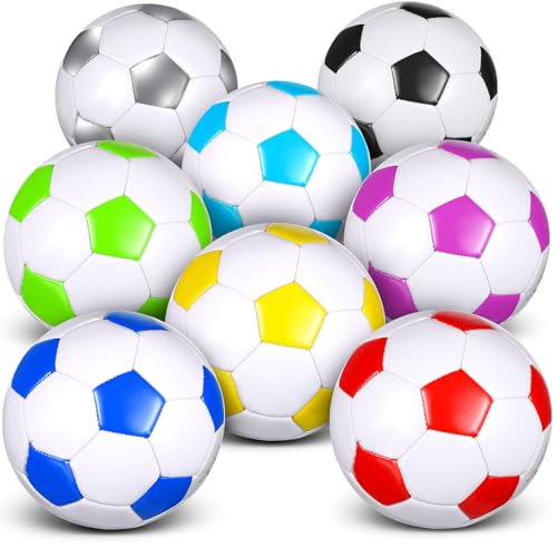HyDren 8 Pcs Soccer Balls Bulk with Pump Deflated Official Size Sport Soccer Ball for Kid Adult Game Match Indoor Outdoor Gift for School Sports Game Birthday Party Gift Back to School(Size 5)