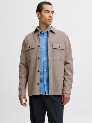 Overshirt JACK & JONES en maille solide manches longues style décontracté