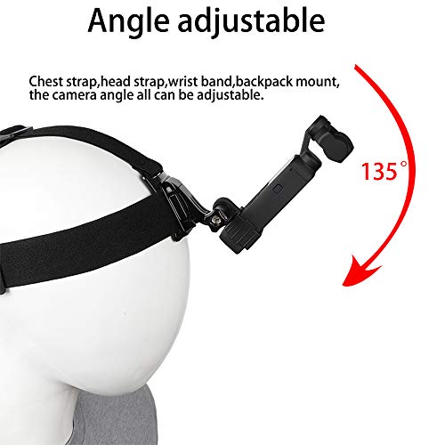 PellKing Accessories Kit for DJI Osmo Pocket 2,New Quick Release Head Strap Mount + Chest Mount Harness + Backpack Clip Holder + 360°Rotating Wrist Strap