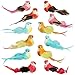 Produktbild com-four® 12x Dekovogel - künstliche Vögel in 5 bunten Designs - Wintervögel mit Federn und Metall-Clip - Zier-Vogel für Ganzjahresdekoration - Deko-Federling (12 Stück - Mix-Set 01)