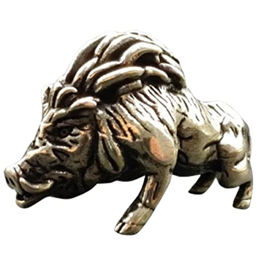 Estatua Vintage de Jabalí Dorado en Latón Decorativo