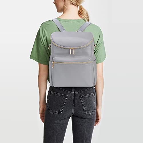 Image of Minsong Diaper Bag Backpack,Fashion Leather Mommy Backpacks,Travel Toddler Baby Diaper Bags with in Bag Organizer and Changing Pad (Dark Grey)