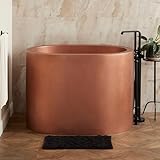 Signature Hardware 479921 Raksha 48' Copper Japanese Soaking Tub with Integrated Overflow - Less Drain Assembly