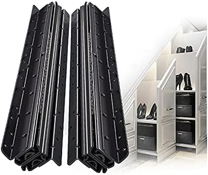 AOLISHENG Bottom Mount Heavy Duty Drawer Runners 16 inch 400mm Black Full Extension Ball Bearing Hidden Under Stairs Slides Rails 120kg Load Capacity 1 Pair (2-Pack)