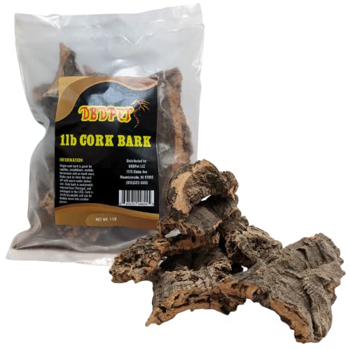 DBDPet Virgin Reptile Cork Bark- Assorted Pieces (Rounds Half Rounds and Flats by Weight) for Reptiles Amphibians Orchids Frogs Terrariums and More! (1lb of Assorted Pieces)