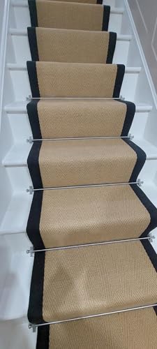 Varillas para alfombras de escalera de cromo pulido (juego de 13 unidades, remates redondos) 6