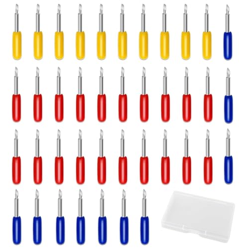 Alriedy 40 Stück Roland Schneidklinge Für Cricut Messer Cricut Maker 3 30/45/60 Plotterklingen Kompatibel Mit Für Explore Air 2 Maker 3 Schneidmesser Vinyl Plotter Zubehör