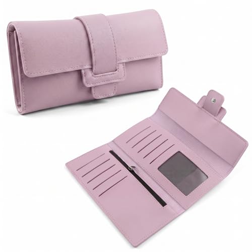 Image of Kraptick Women's Wallet -Stylish and Compact Purse Clutch Wallet for Women, Stylish Card Coin Holder, Debit Card Holder, Money Organizer and Travel Wallet for Women with 12 Slots (Light Purple)