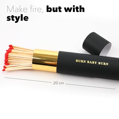 Tool & Tree Designer Zündhölzer, 20cm Streichhölzer, Dekorative, Premium Anzünd- und Kamin Streichholzschachtel, 68 Stück in stylischer Dose, Streichholz für Kerzen, perfekt als Geschenkidee geeignet