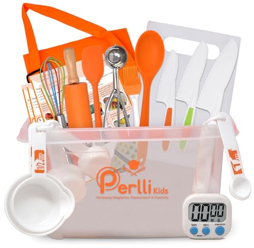 PERLLI Kids Real Cooking Set for Cooking and Baking – 31 Pc....