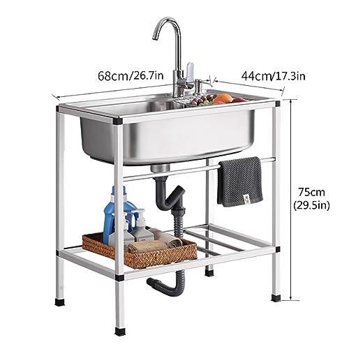 Évier de restaurant commercial en acier inoxydable durable avec rangement - 7
