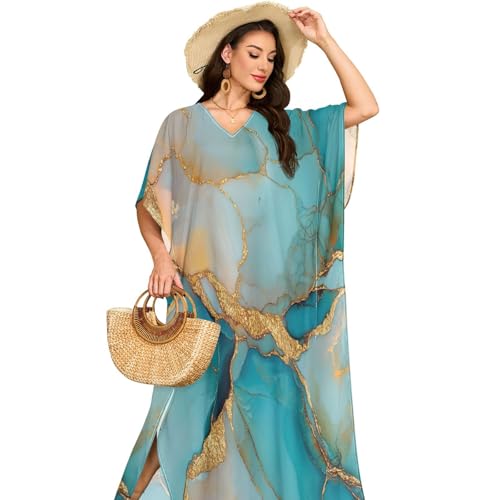 Couverture de plage marbre turquoise et blush longue texture lisse luxe