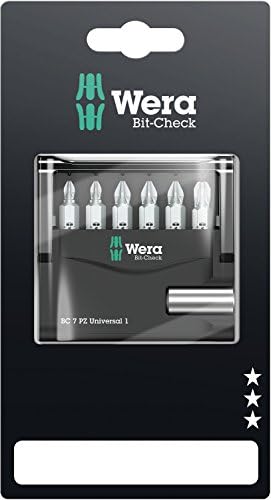 Wera 05073536001 Mini-Check SB Set Extra-Tough for Drill/Drivers, Pozidriv 7pc