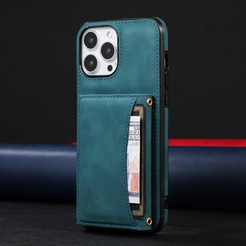 Étui portefeuille cuir bleu pour iPhone 14 Pro, fini les écrans cassés et les cartes perdues