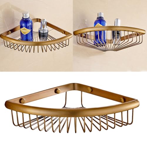 Estante de ducha triangular SHOWERORO de cobre para almacenamiento en pared de baño 7