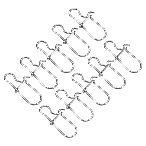 PATIKIL Fishing Snaps, 100 Pack 81.5LBS Stainless Swivel Tackle Kit Fishing Clips Lure for Saltwater Freshwater Silver