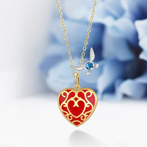 925 Sterling Silver Heart Container/Sheikah Slate Pendant Necklace for Men Women Hyrule Jewelry Gifts2
