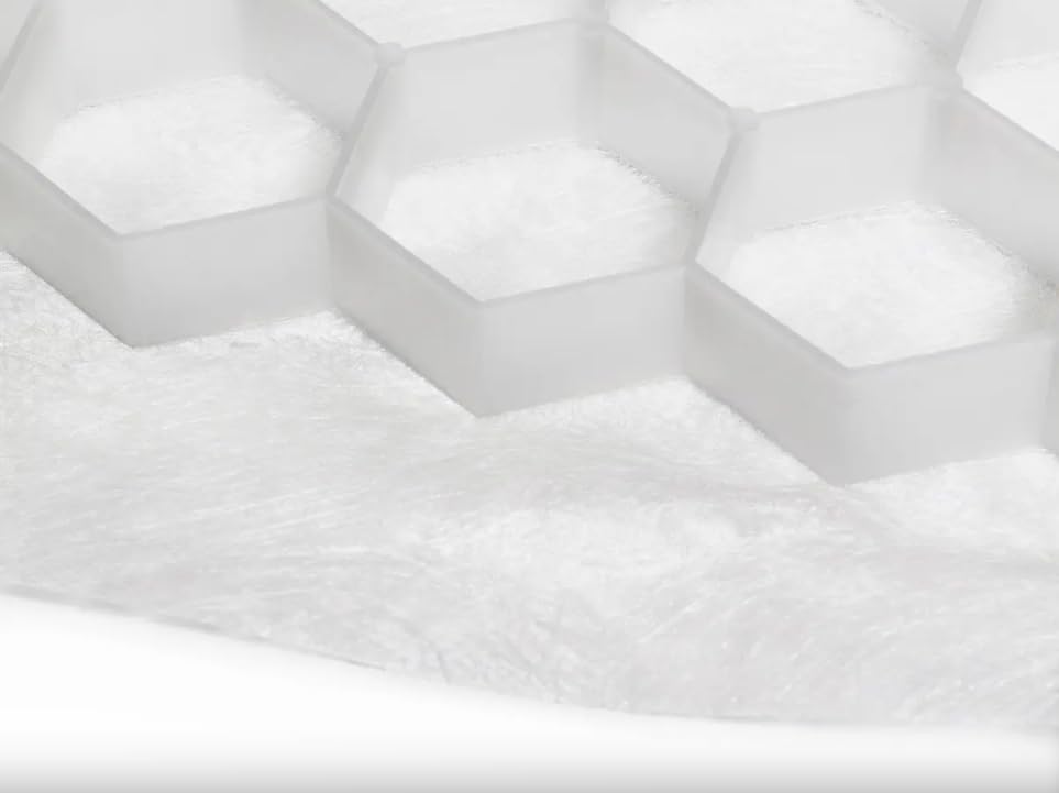 Genérico Geocelda, Estabilizador de Gravilla - Rejilla de plastico Blanco con geotextil adherido. 160 x 120 x 3 cm (11,52 m2)