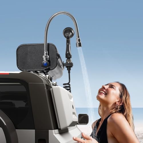 VEVOR Dachgepäckträger-Wassertank Wasserspeicher für Fahrzeuge 15 L mit 2 Spritzschutzplatten und T-Schlitz, Aluminiumtank mit hoher Druckanschluss, für Kofferräume Überrollbügel Querträger