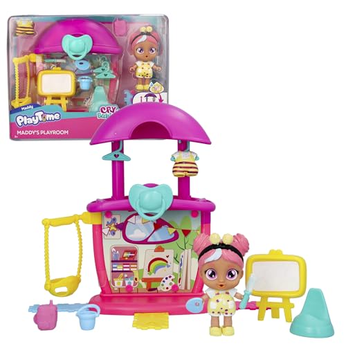Bebés Llorones Playtime Sala de Juegos de Maddy, Mini Muñecas, Set Sala de Juegos para Completar tu Mundo Playtime, con 14+ Accesorios y Muñeca Exclusiva Llora Lágrimas de Verdad, Niños de 4 a 6 Años