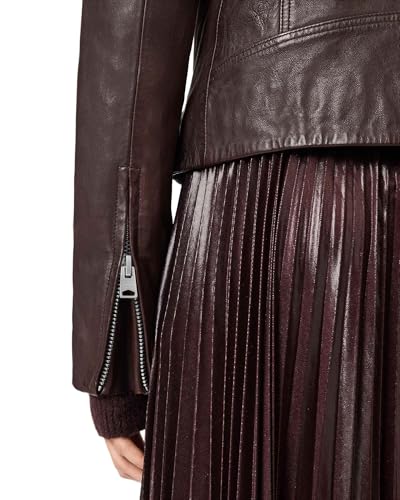 Image of AllSaints Women's Leather Jacket Dalby Biker