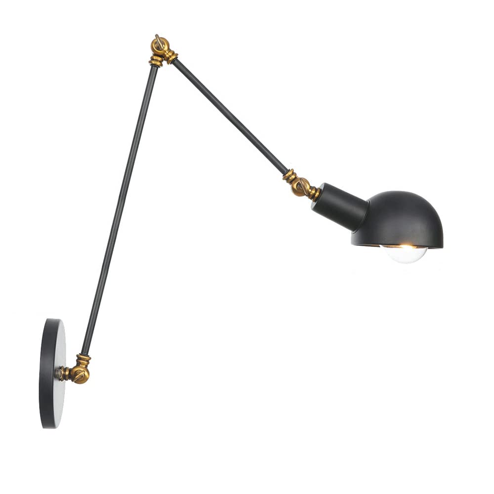 FYZDLAOR Hardwired Industrial Wall Sconce,Industrial Style Wrought Iron Long Arm Sconces,for Kitchen Bedroom wayaisle Stairs Corridor Balcony Restaurant Bar