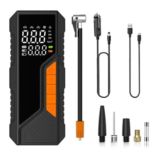 Compresor de aire portatil de 150PSI con bateria recargable para coche y moto