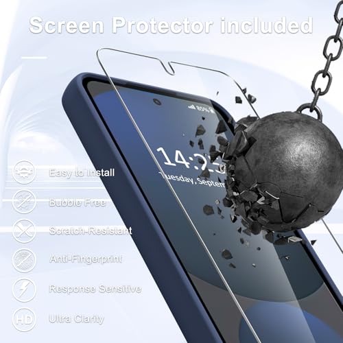 Image of for Samsung Galaxy S25+ Plus Case, Matte Magnetic Phone Case with 1 Screen Protector, Support for Magsafe, Translucent Frosted Shockproof Protective Cover for Samsung Galaxy S25+ Plus, Navy Blue