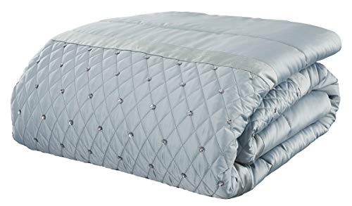 Catherine Lansfield Sequin Cluster Quilted Pillow sham Pillowcase Pair Duck Egg Blue - Cosy Home Interiors Catherine Lansfield Sequin Cluster Quilted Pillow sham Pillowcase Pair Duck Egg Blue - Image 8