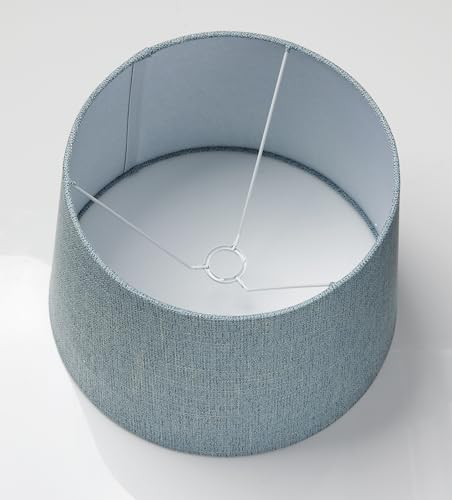 Adesso SH0034 White Uno Fitter Light Blue Textured Tapered Drum Shade thumb #1