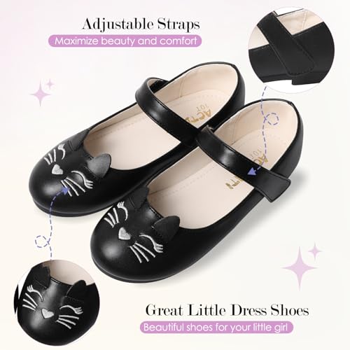Funny Cat Glitter Princess Ballet Flats for Girls, Mary Jane Shoes Dress Shoes for Girl Back to School Princess Wedding (Toddler/Little Kid/Big Kids)4