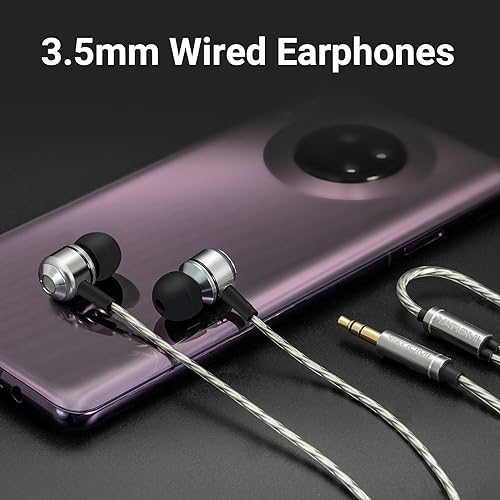 In Ear Kopfhörer mit Kabel, Geräuschunterdrückung Kopfhörer Boosted Bass und HiFi-Klang, 3.5mm...