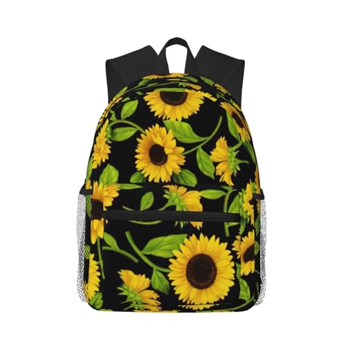 Sac à dos confortable imprimé tournesol pour éviter la fatigue en randonnée et gym