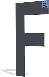 3D-Hausnummern und Buchstaben - 20cm – Stilvolle und Wetterfeste Zeichen aus Aluminium, Perfekt zur Adress- und Hausnummer-Kennzeichnung (Anthrazit, Buchstabe „F“)