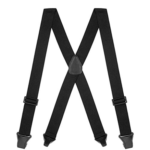 SuspenderStore Men's Black AIRPORT FRIENDLY Suspenders - BuzzNot Clip