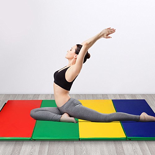 Giantex 4'X10'X2 Gymnastics Mat Folding Panel Thick Gym Fitness Exercise (Multicolor), 4'X10'X2 #TOP1