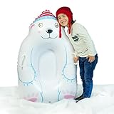SnowCandy Polar Bear Snow Sled β 37" Inflatable Polar Bear Design, Heavy-Duty PVC, Cold-Resistant to -25Β°C, Supports Up to 150 lbs.