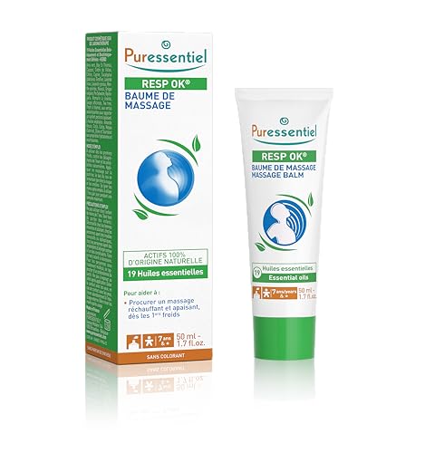 Puressentiel - Resp'OK - Bálsamo de masaje Resp'OK con 19 aceites esenciales - Favorece el alivio, el confort y el bienestar respiratorio - 50ml