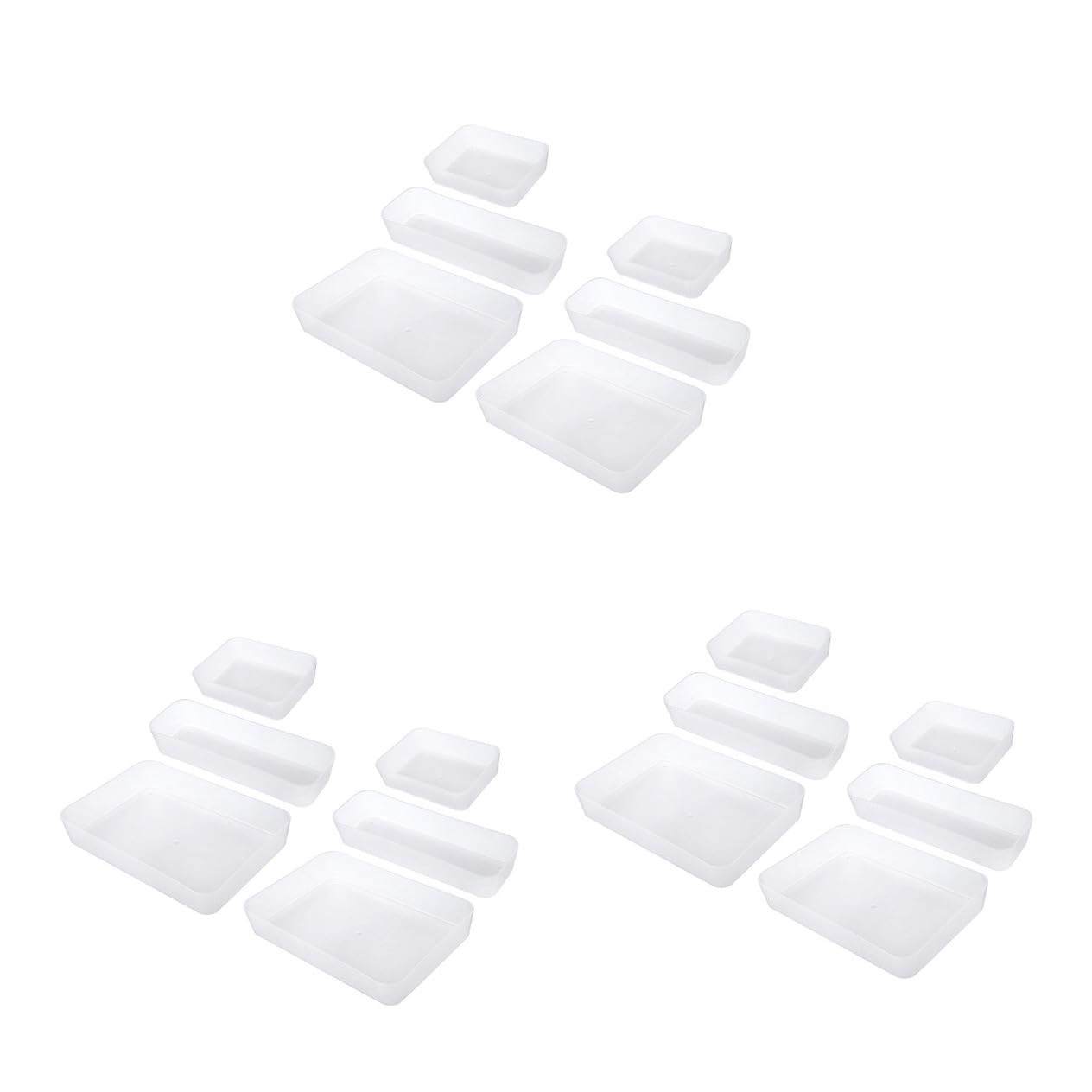 Cabilock 18 PCS Bandejas de Cajones Transparentes Organizador Dividores de Cajones Transparentes Dividores Caderanes Bandeja de La Bandeja Bandejas de Plástico